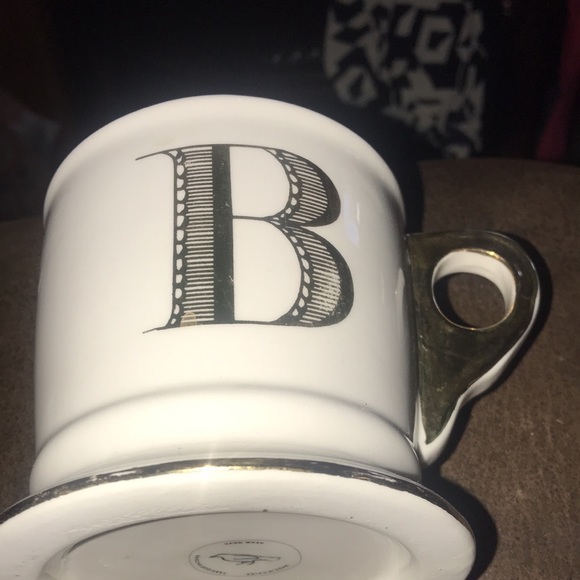 Anthropologie monogrammed gold trim mug - Picture 11 of 16
